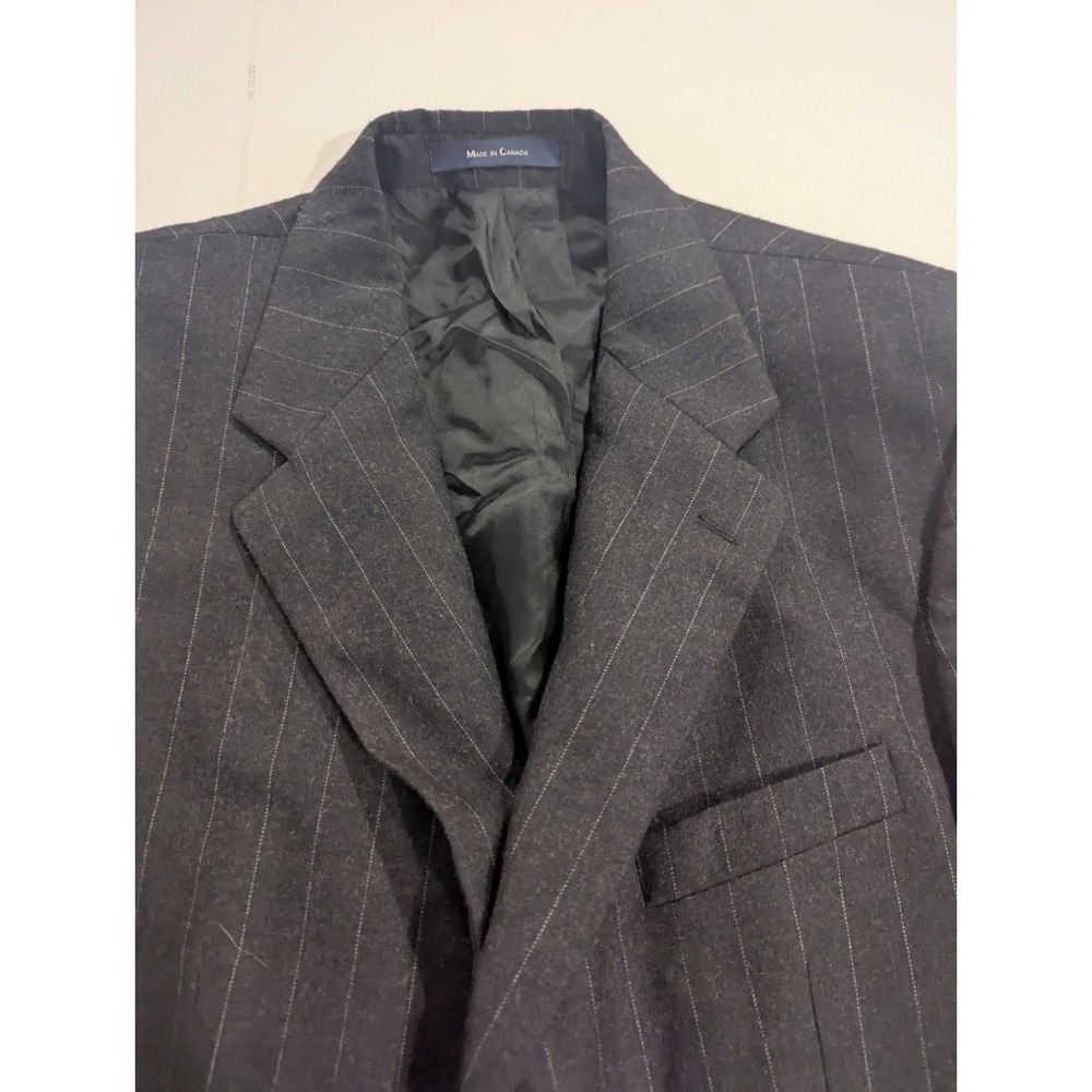 CHAPS RALPH LAUREN Mens 42R Gray Stripe 100% Wool Blazer Sport Coat Suit Jacket